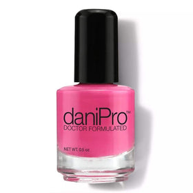 DaniPro hot pink nail polish bottle with vibrant color and premium packaging.