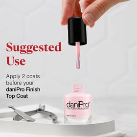 daniPro Love is All Pink glossy finish closeup emphasizes chip-resistant shine.