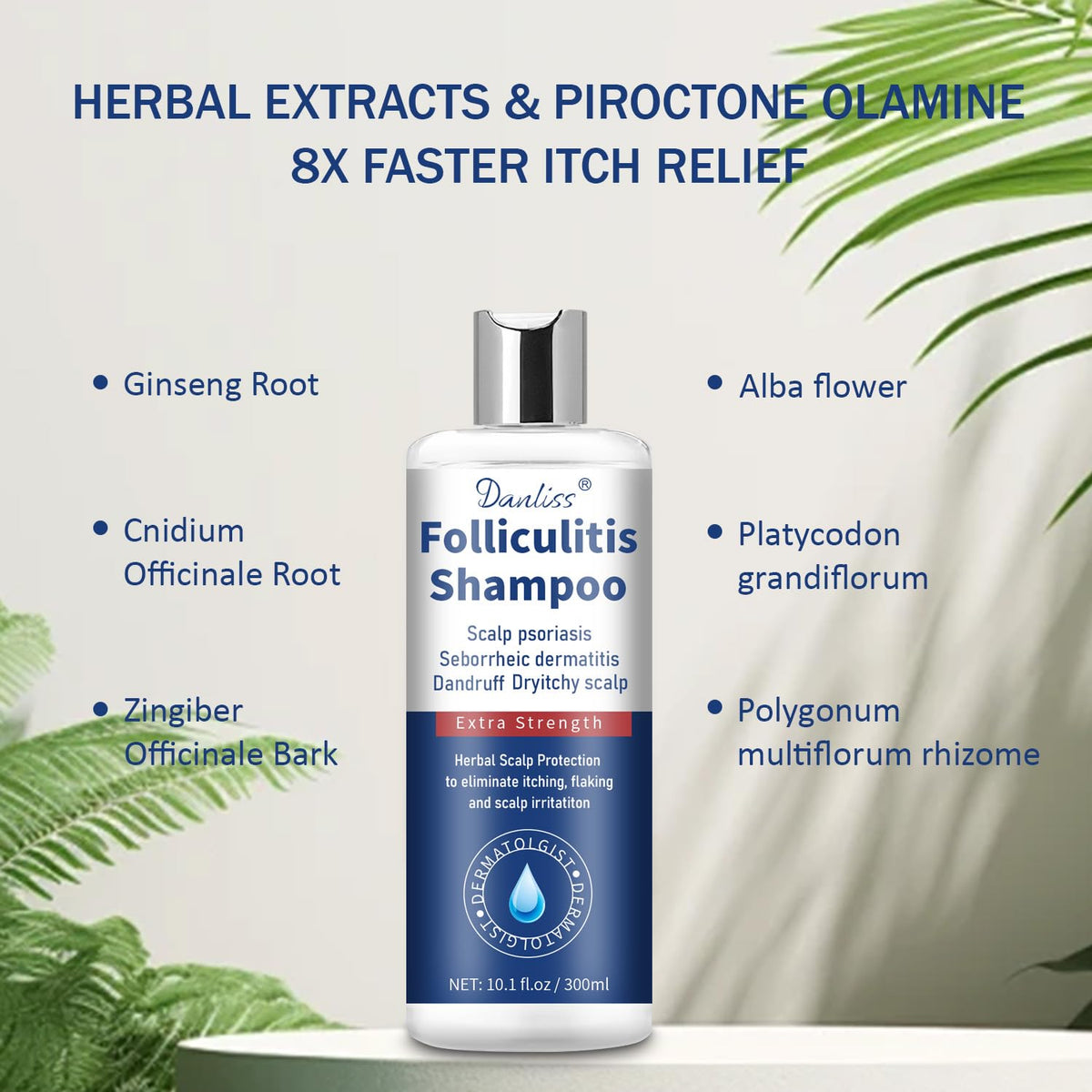 Danliss Sulfate Free shampoo bottle pour, ready to create a rich, daily lather.