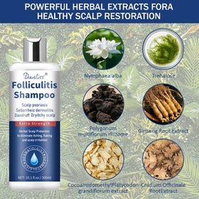 Danliss Sulfate Free shampoo foam and lather, a smooth cleansing experience.