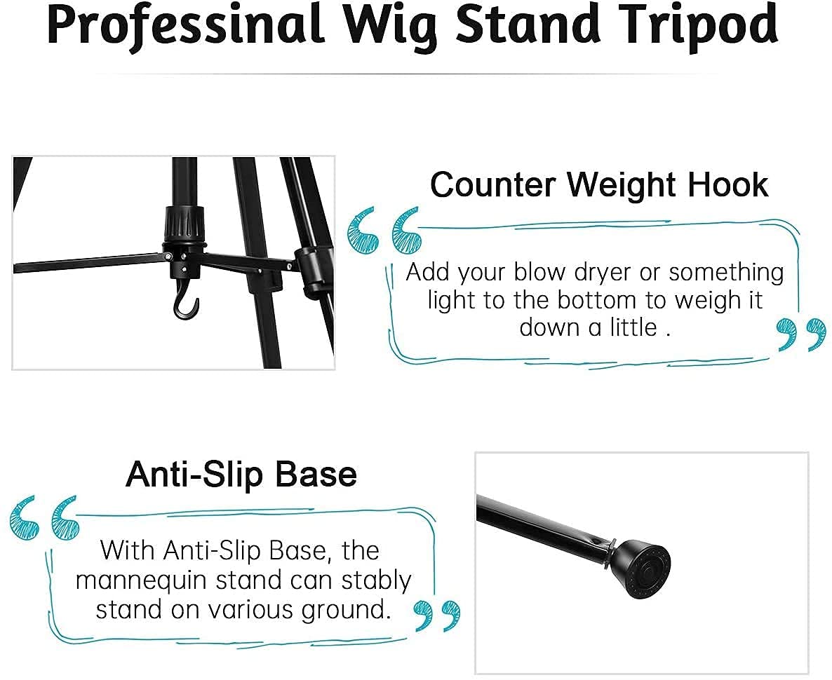 DANSEE Wig Stand Tripod counterweight hook for hanging tools