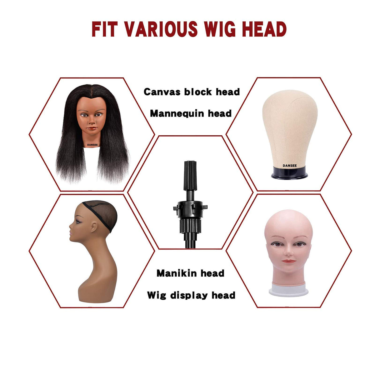 DANSEE Wig Stand Tripod extended height for versatile heads