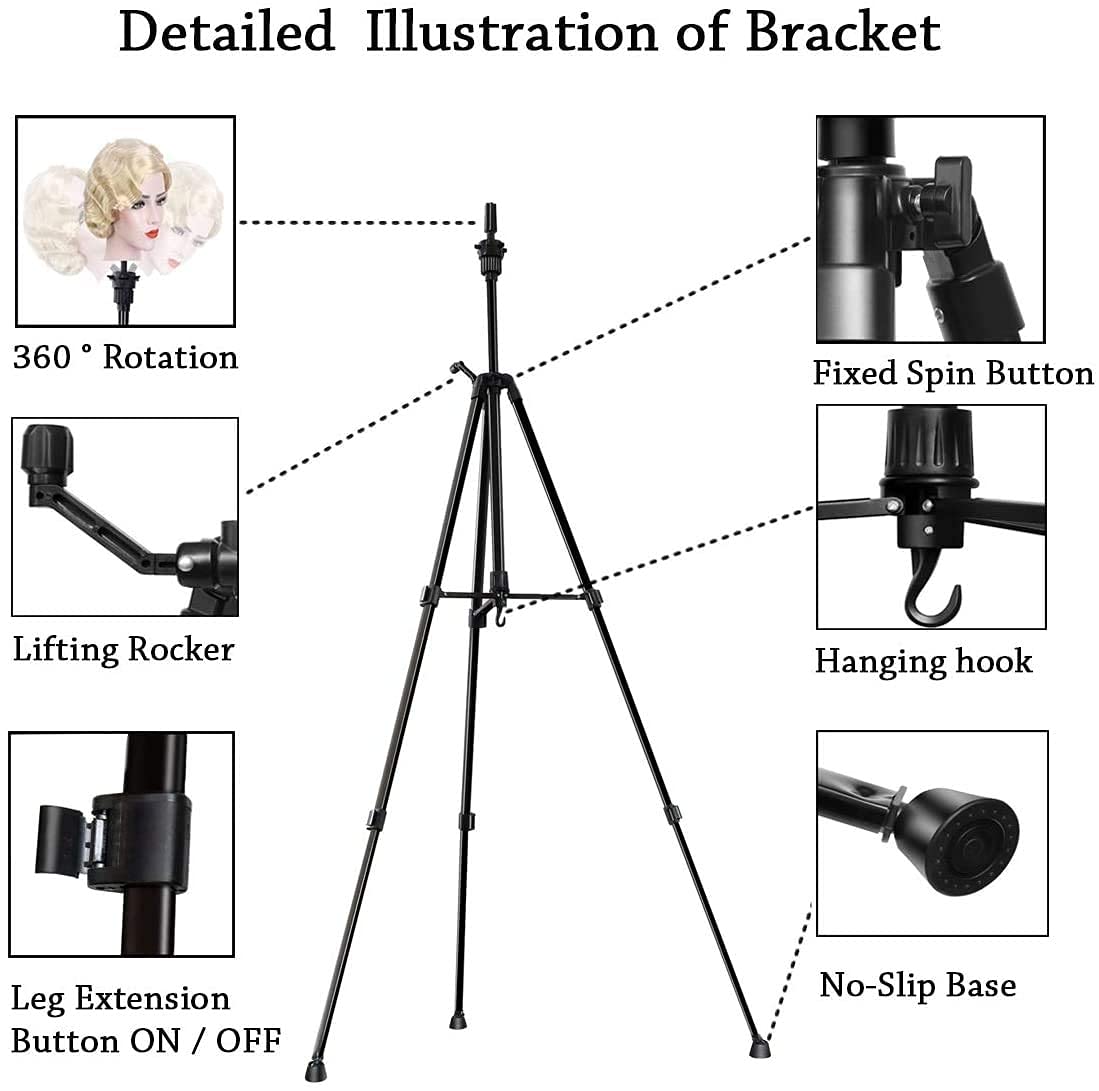 DANSEE Wig Stand Tripod rotating center column for 360° styling