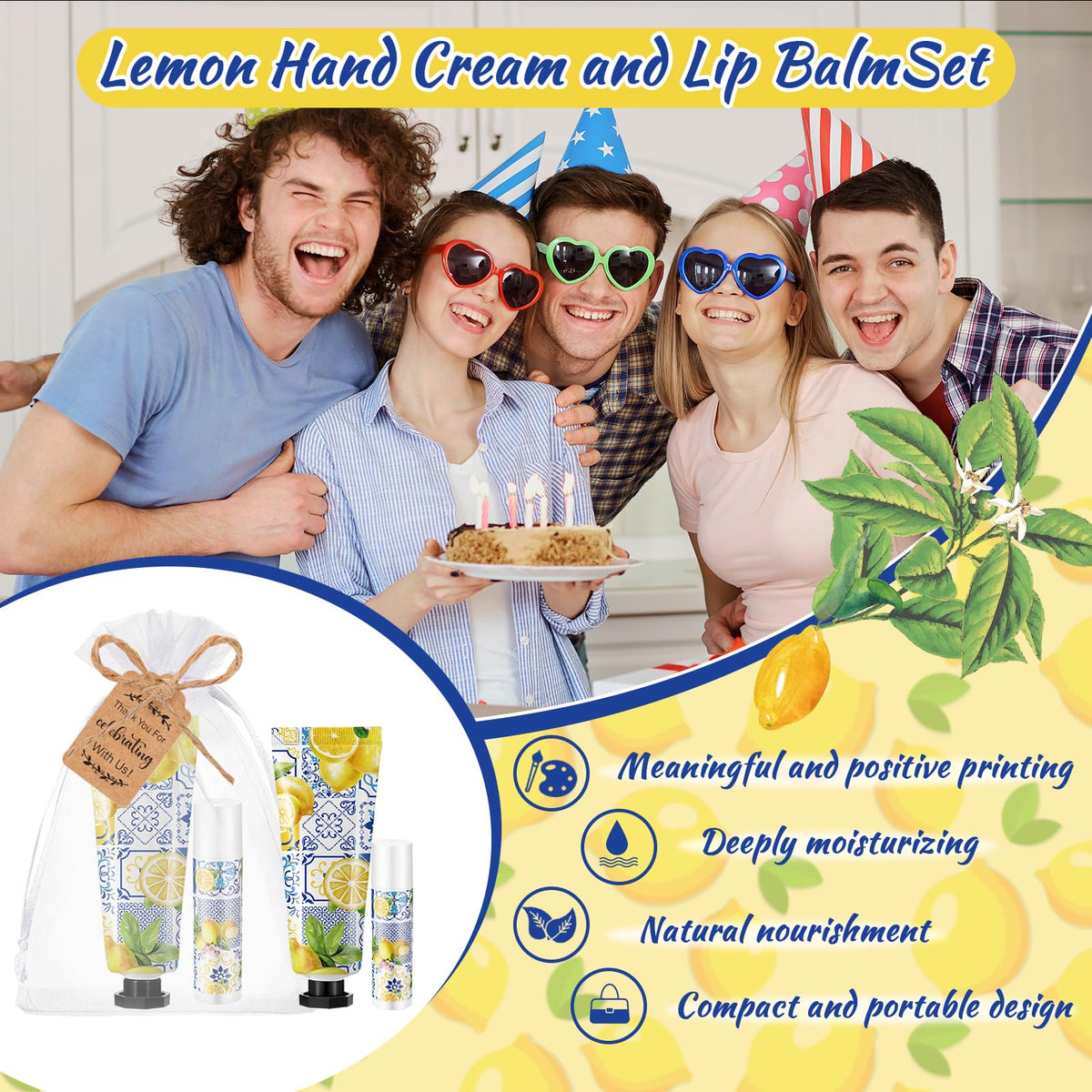 Dansib blue-and-white lemon pattern packaging elevates event decor.