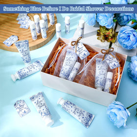 Dansib blue floral packaging enhances elegant wedding favors