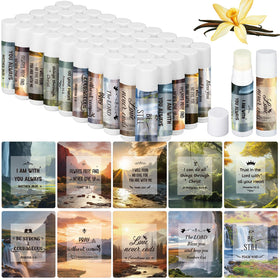 Dansib Christian lip balm vanilla 50-pack, ideal for gifting at events.