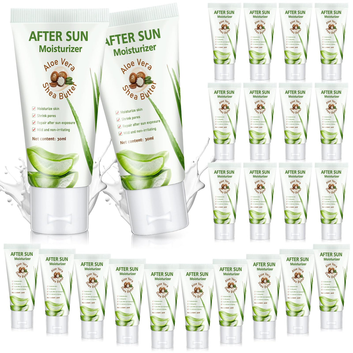Dansib mini after sun lotion bottle, 1 oz, soothing hydration after sun exposure.