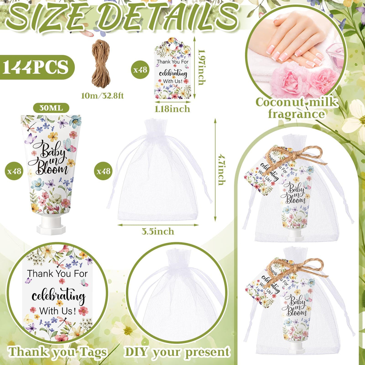 Dansib baby in bloom hand cream close-up showing label and texture