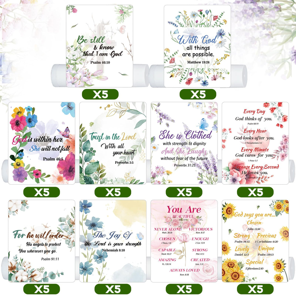 Dansib lip balm with bible verse label designed for daily inspiration.