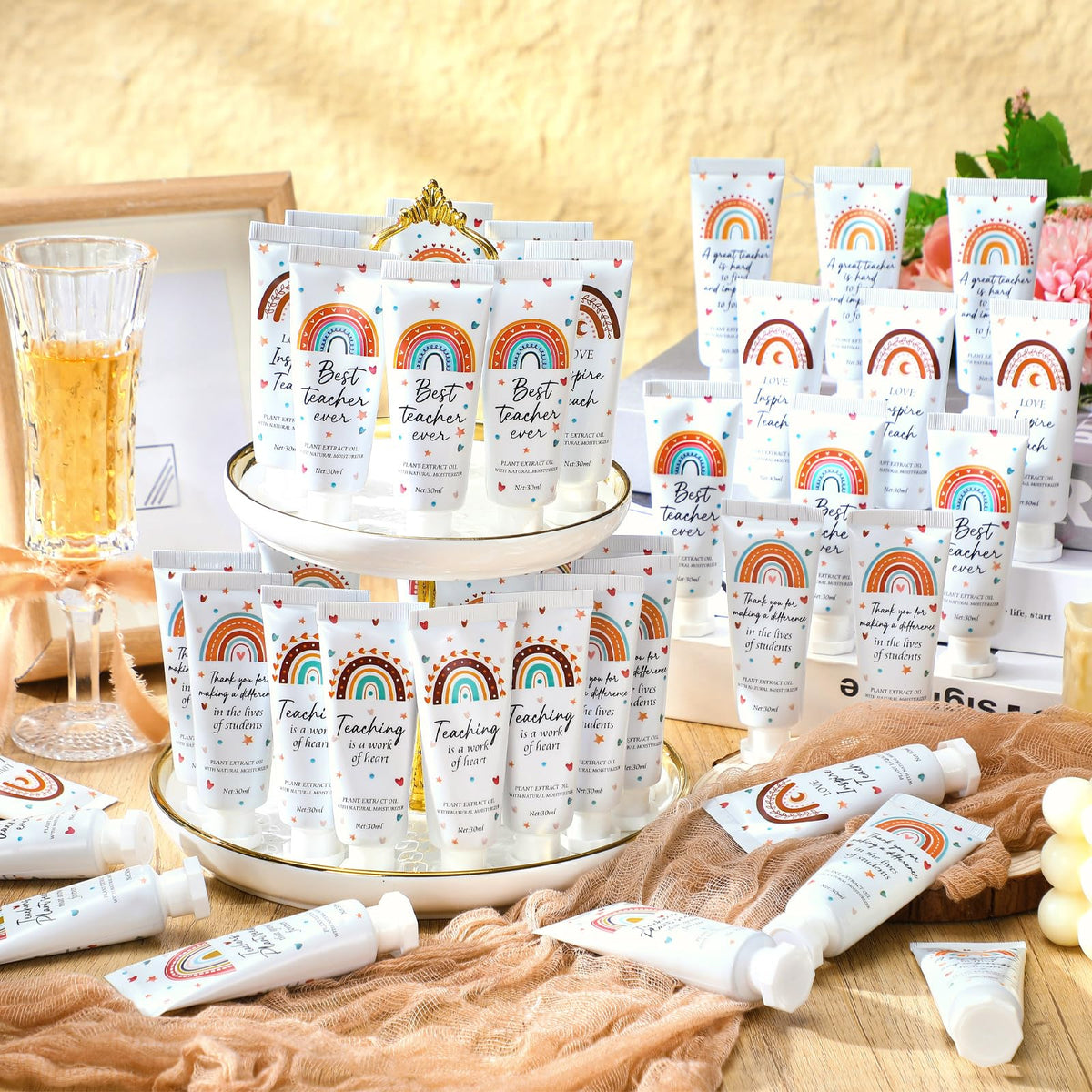 Dansib boho rainbow hand cream pack highlighting vibrant pattern and gift-ready presentation.
