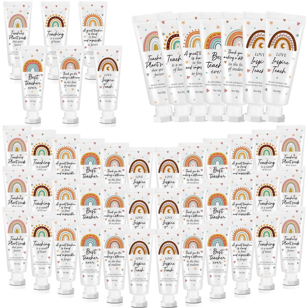 Dansib boho rainbow pattern hand cream for stylish teacher gifts and daily moisturization.