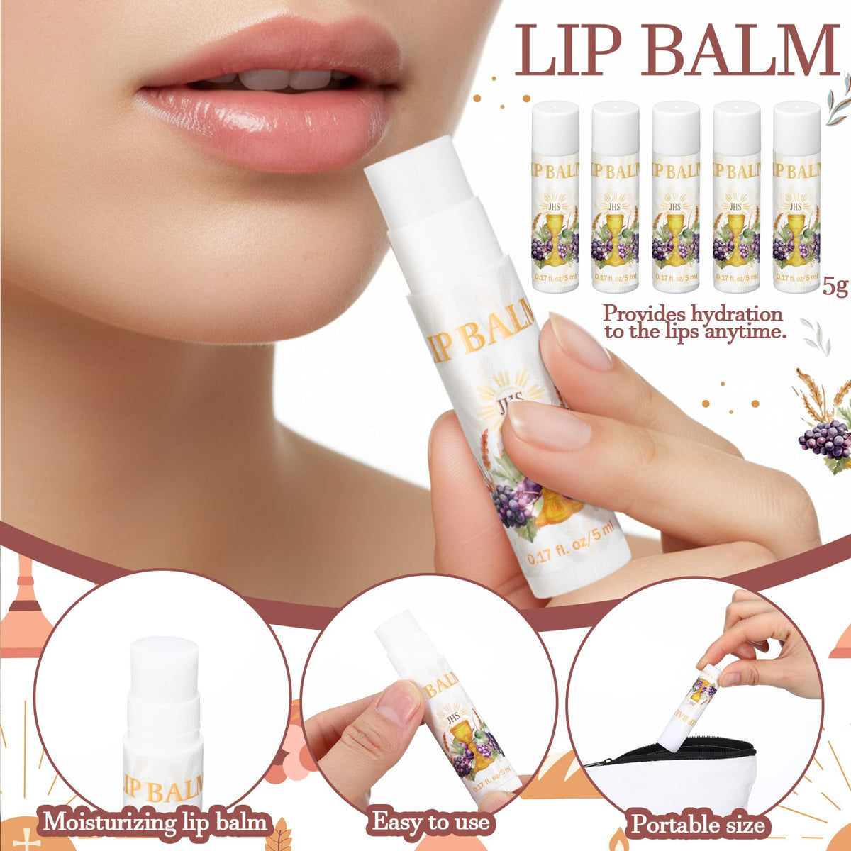 Dansib lip balm 5g travel size ideal for purse or pocket.