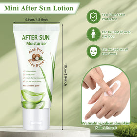 Dansib travel-size after sun lotion 24-pack, ideal for beach bags and outdoor activities.