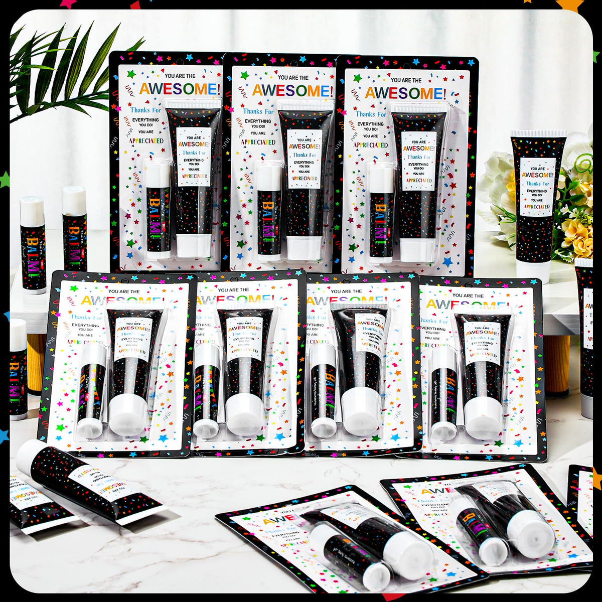 Dansib Youre the Awesome label on tubes boosts morale and motivation.