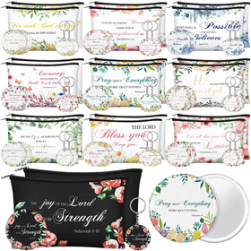 Dansydaisy Bible verse canvas makeup bag with durable zipper for daily use