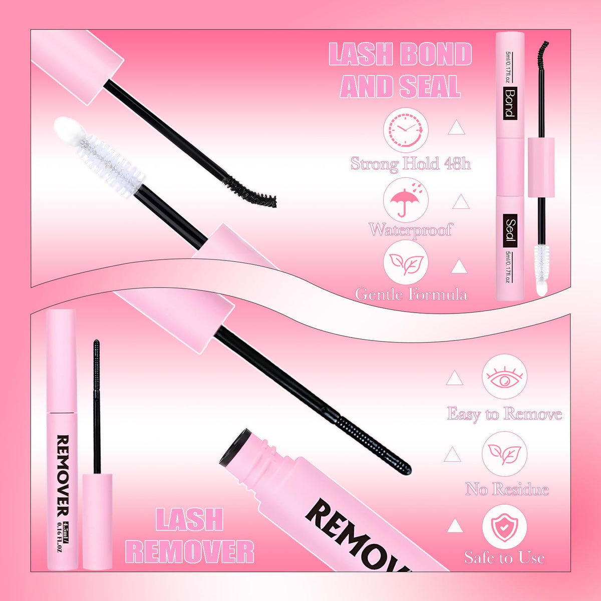 DAODER lash remover gentle formula for safe removal.