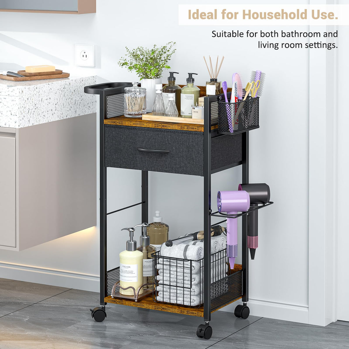 DAOUTIME basket storage supports versatile tool organization.