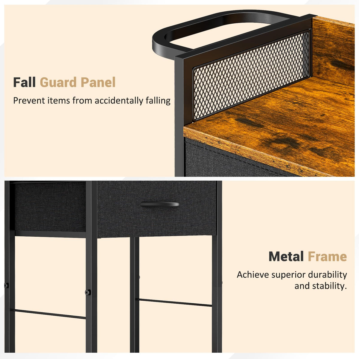DAOUTIME black salon cart enhances workflow with sturdy construction.