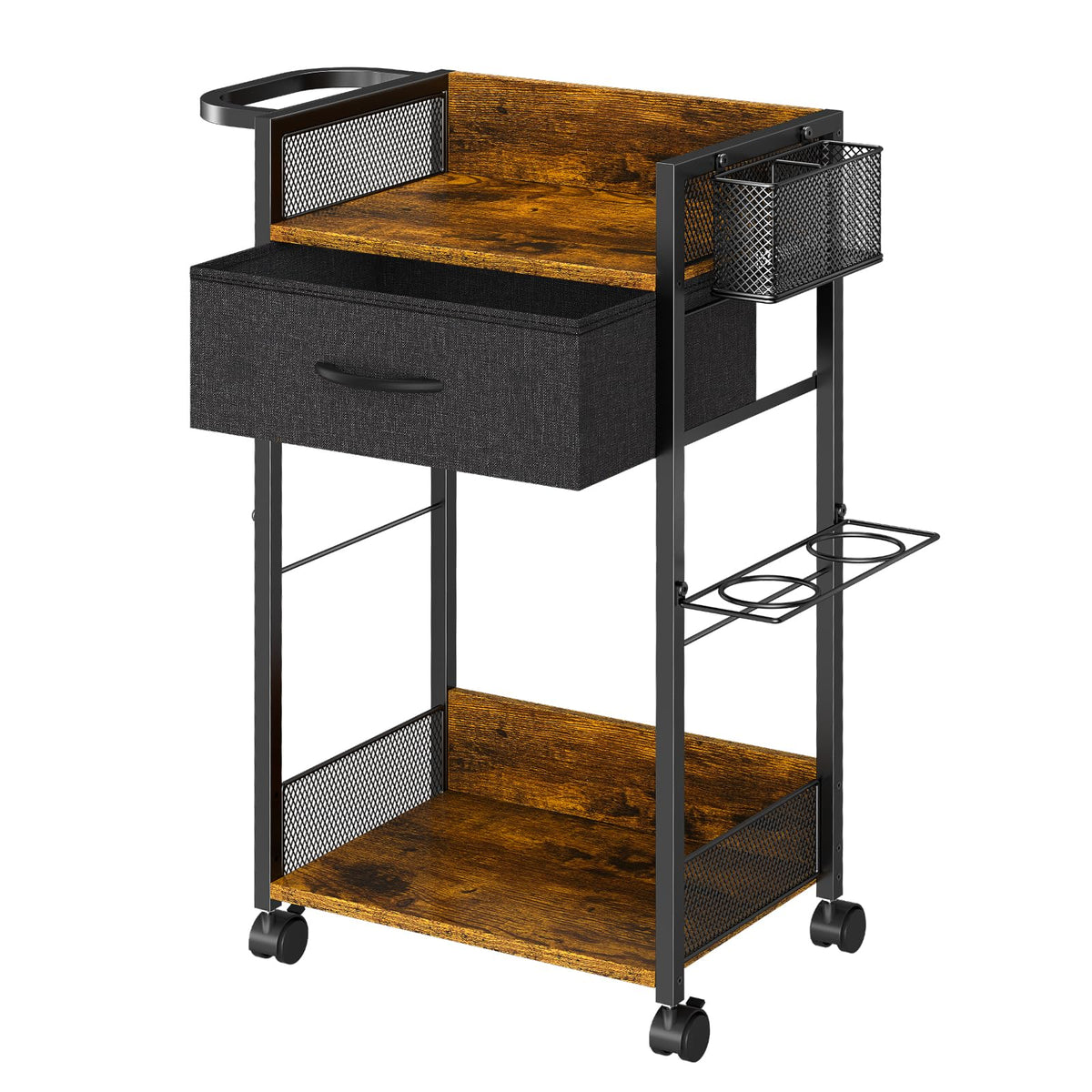 DAOUTIME salon trolley cart wheels enable smooth studio mobility.