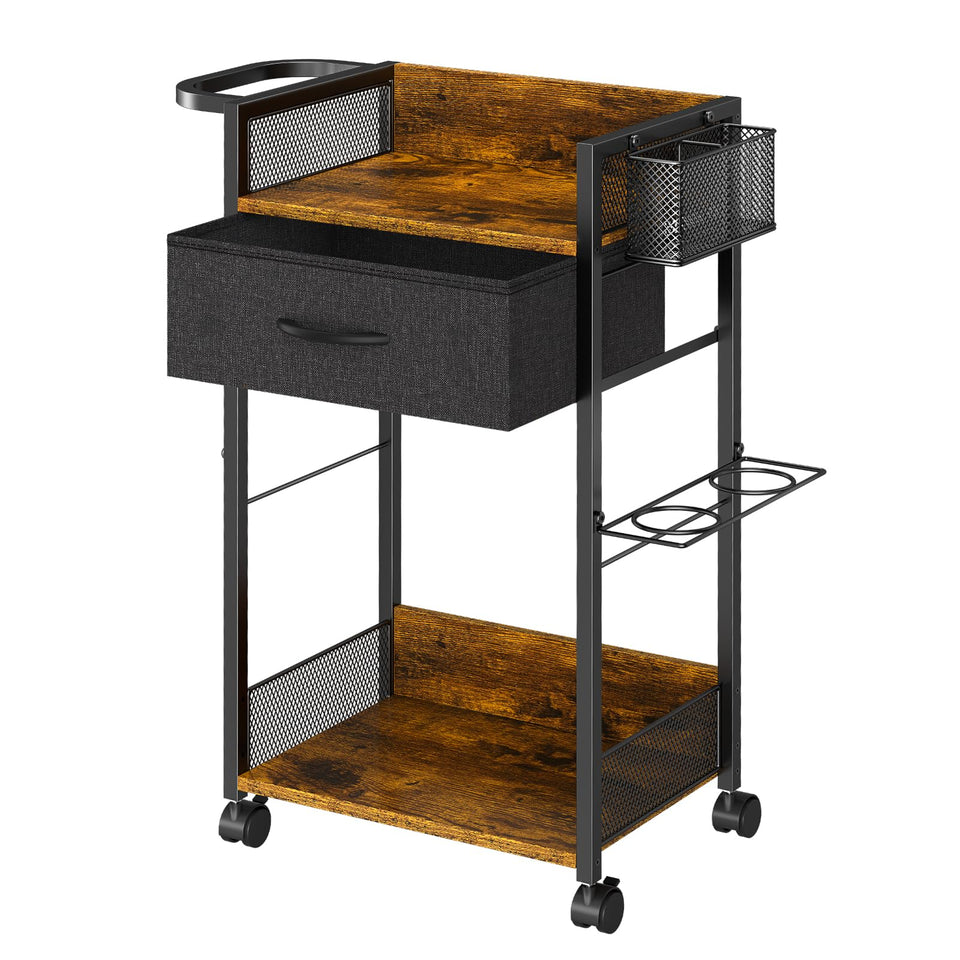 DAOUTIME salon trolley cart wheels enable smooth studio mobility.