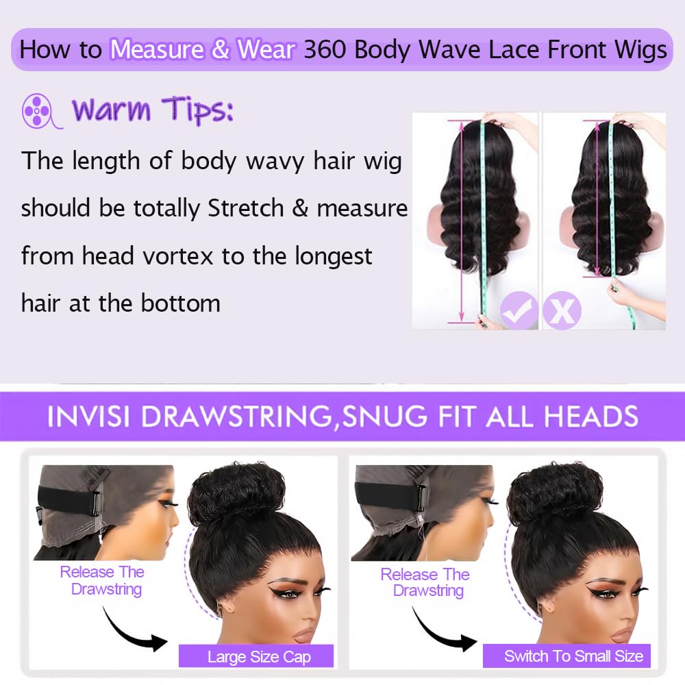 daparo glueless 360 wig with adjustable band for quick secure styling