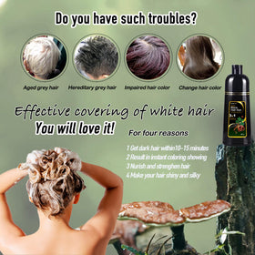 Dapoprren shampoo application on wet hair with gloves for even dyeing.