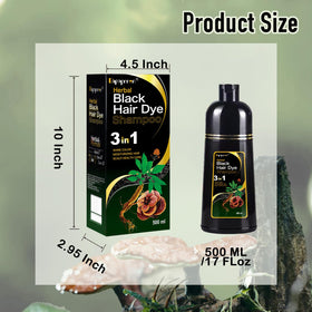 Dapoprren final result shows vibrant, natural looking black hair.