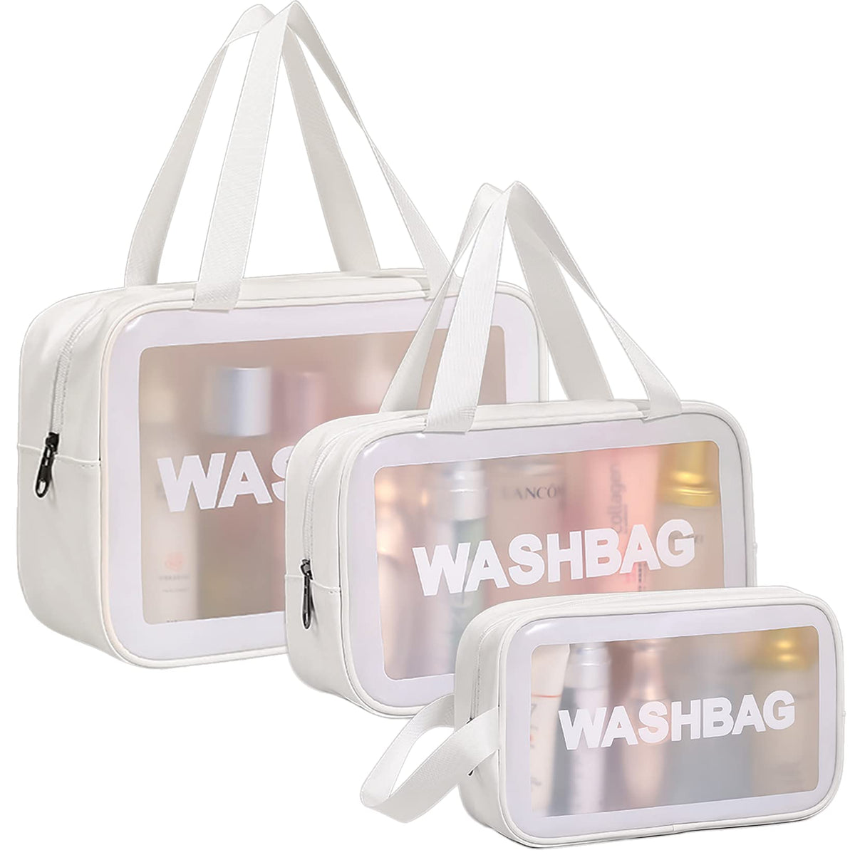 DAPOWER travel toiletry bag large with handle, organized storage for long trips.