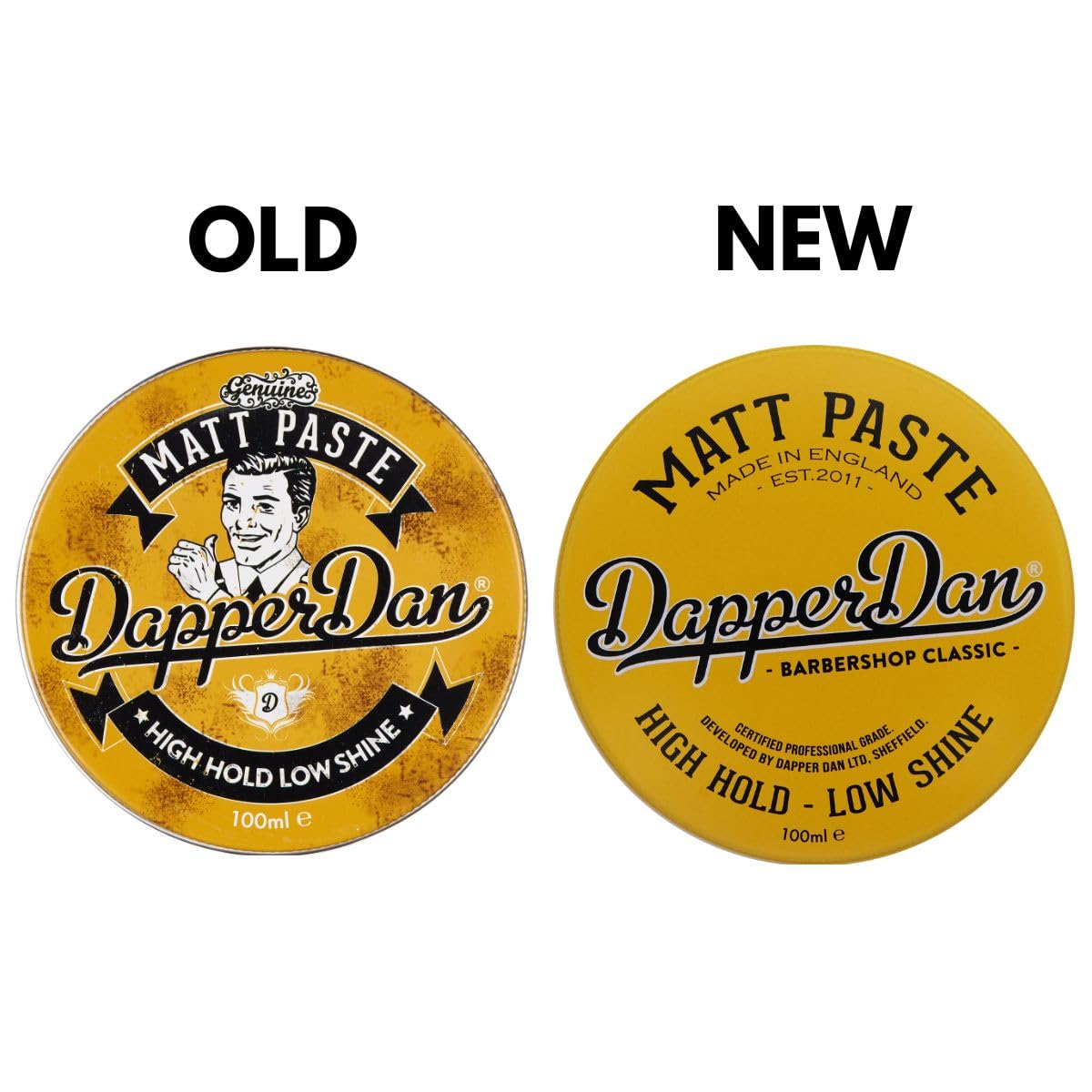 Dapper Dan Matt Paste texture demo shows defined styles and texture options.