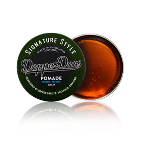 Dapper Dan Signature Pomade texture close-up highlighting versatile shine and easy restyling.