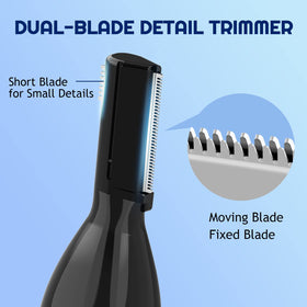 Dapsang Eyebrow Trimmer with three-lengths comb achieves tailored brow length.