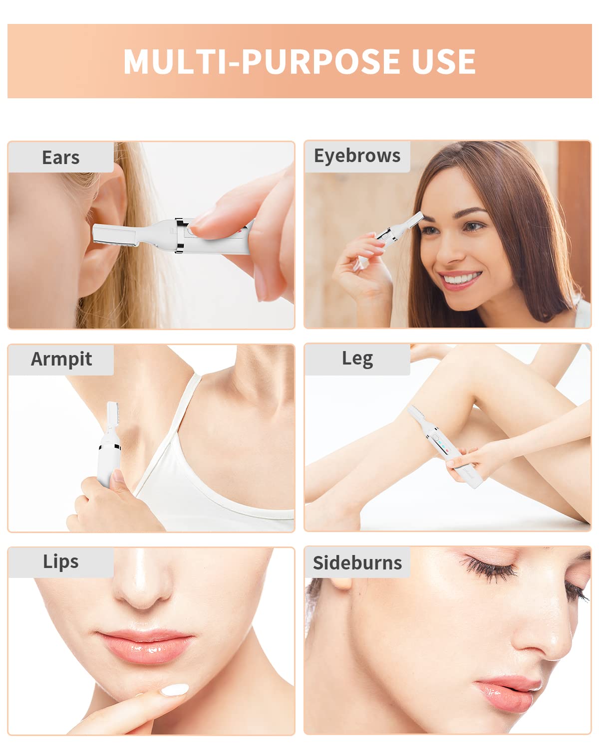 Dapsang Eyebrow Trimmer used on face and facial hair for smooth results.