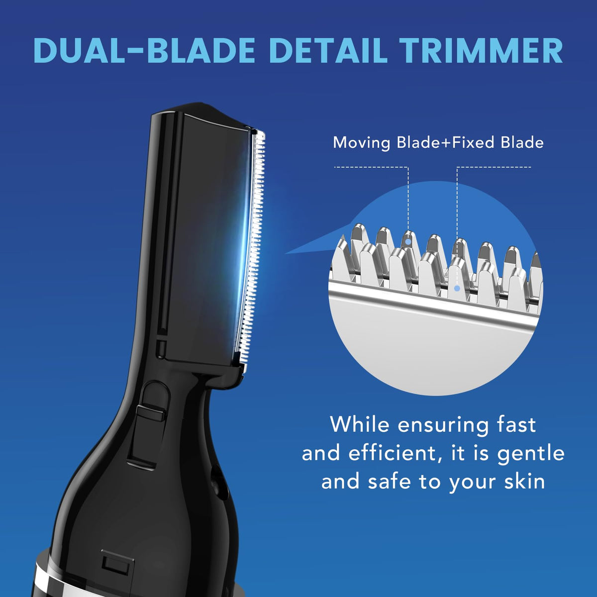 Dapsang USB rechargeable trimmer delivers long-lasting power.