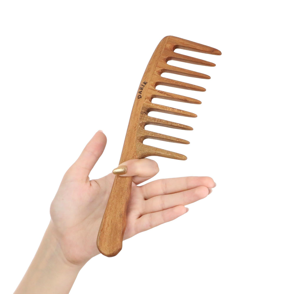 Darik Professional wooden wide-tooth comb handmade detangles gently for all hair types