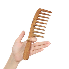 Darik Professional wooden wide-tooth comb handmade detangles gently for all hair types