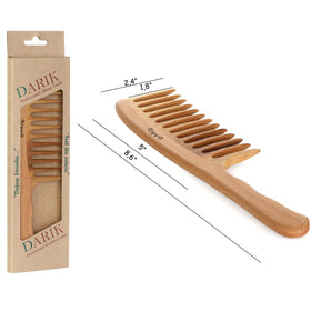 Darik Professional Wooden Wide-Tooth Comb packaging highlights eco-friendly materials.