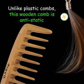 Darik Professional Wooden Wide-Tooth Comb travel-compact layout for on-the-go grooming.