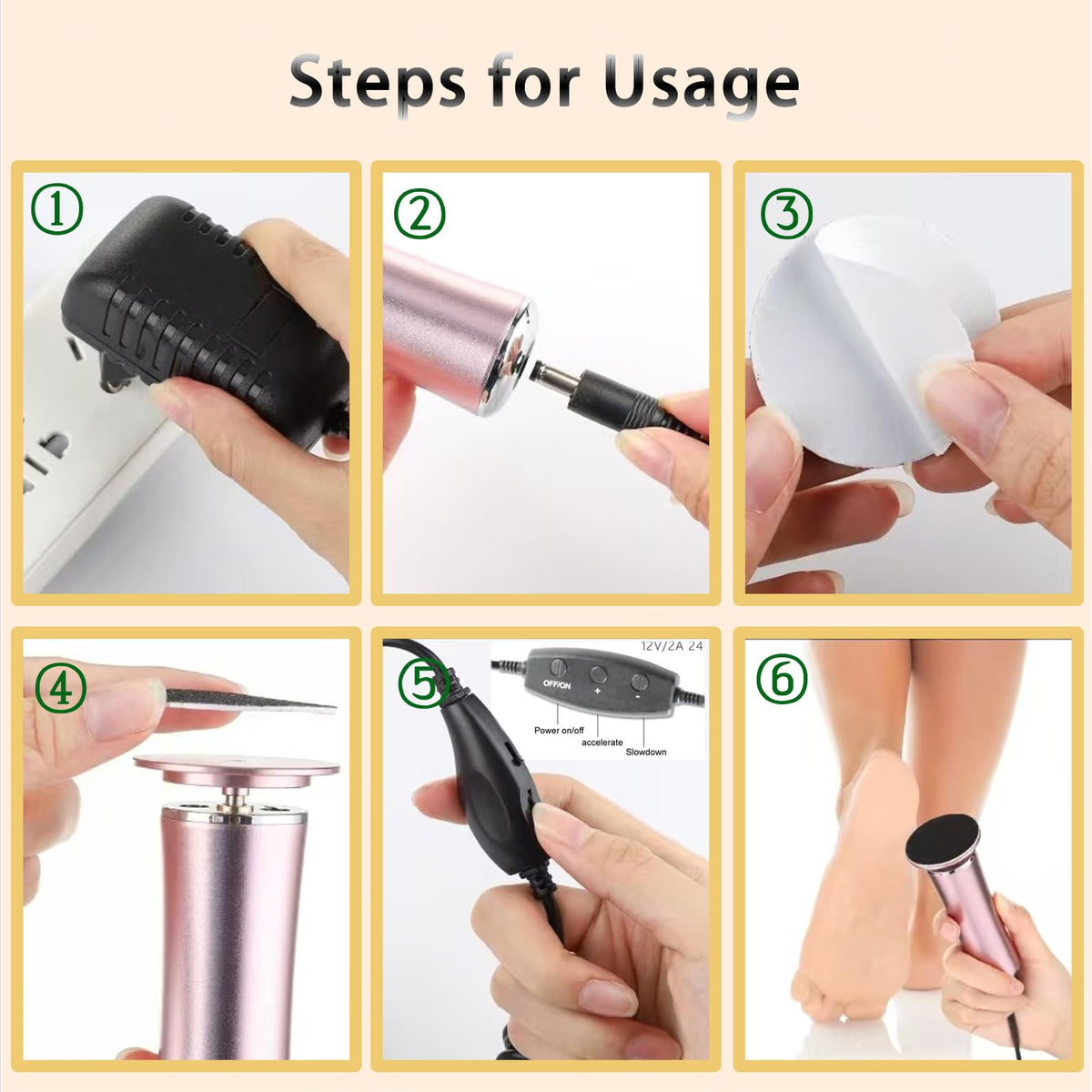 Darmave USB cable and 8-in-1 pedicure tool set included for complete care.