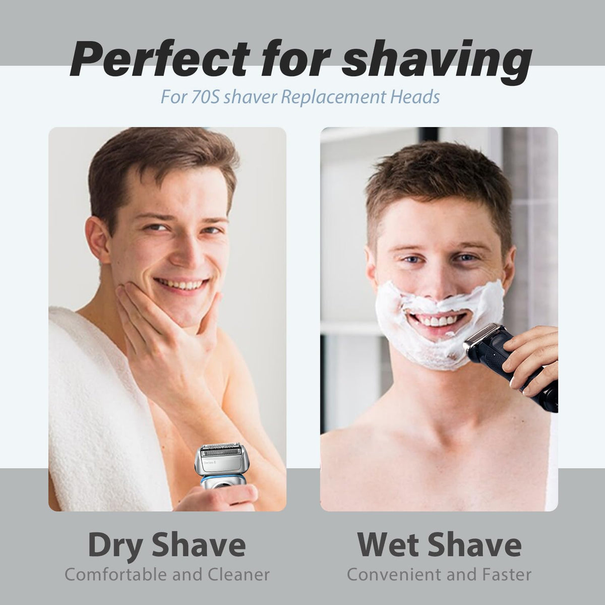 Darohz 70S replacement head with skin-friendly mesh for safer shaving sessions