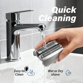 Darohz 70S set includes replacement head and cleaning brush for easy upkeep