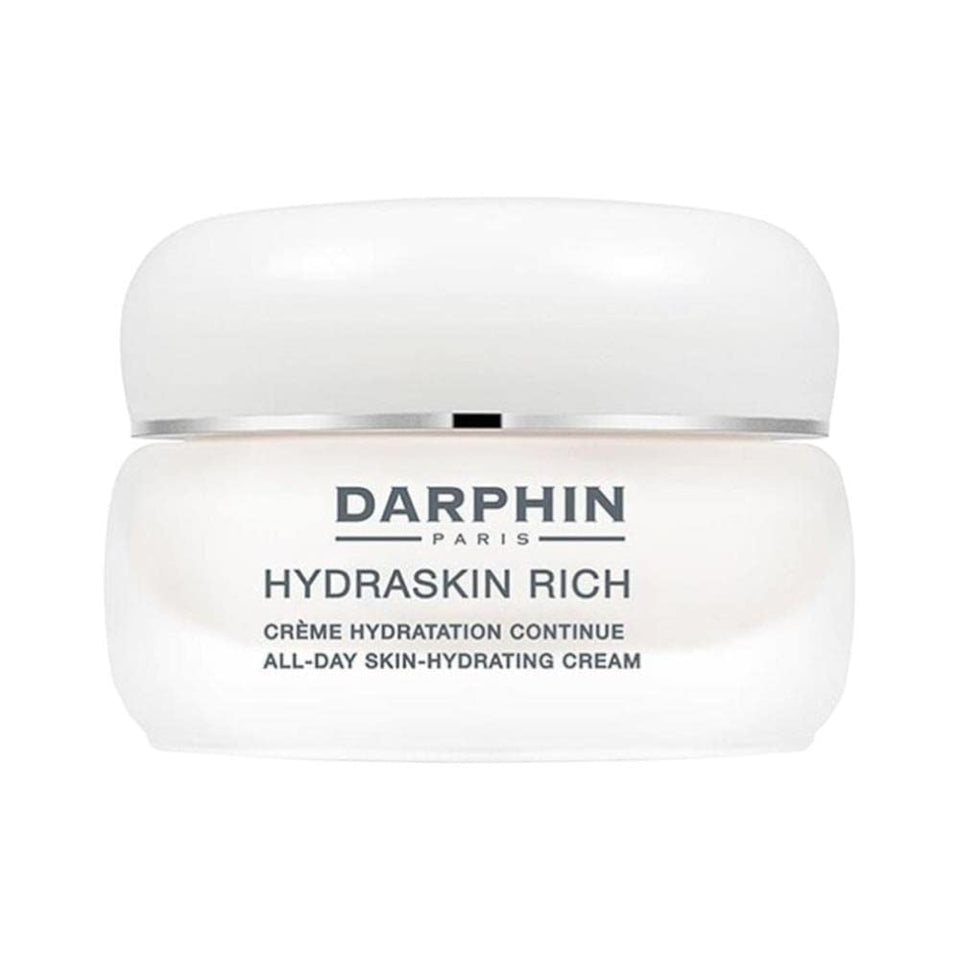 Darphin Hydraskin Rich Moisturizer bottle shows all-day hydration for silky skin.