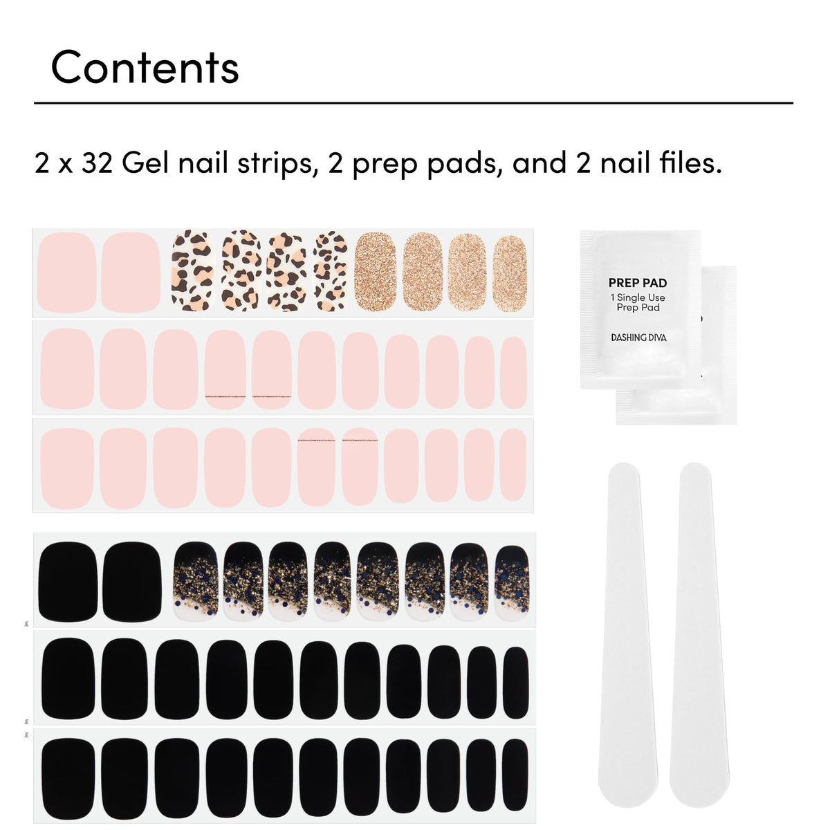 Dashing Diva application steps showing easy gel strip placement