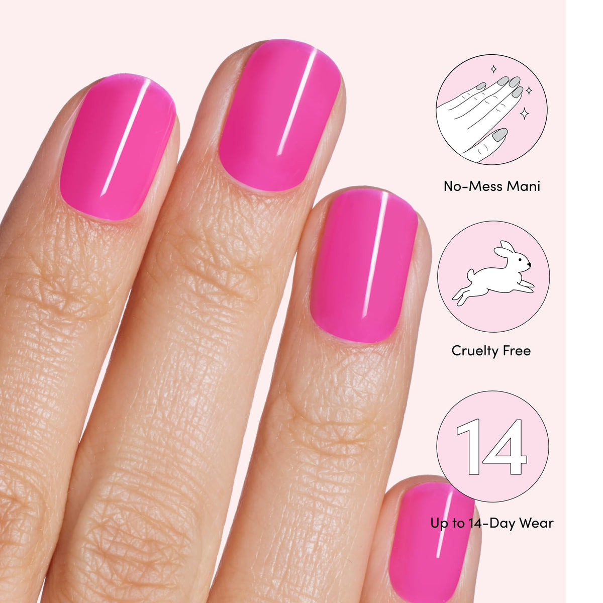 Dashing Diva Glaze curved-fit strips provide Dome effect for smooth edges.
