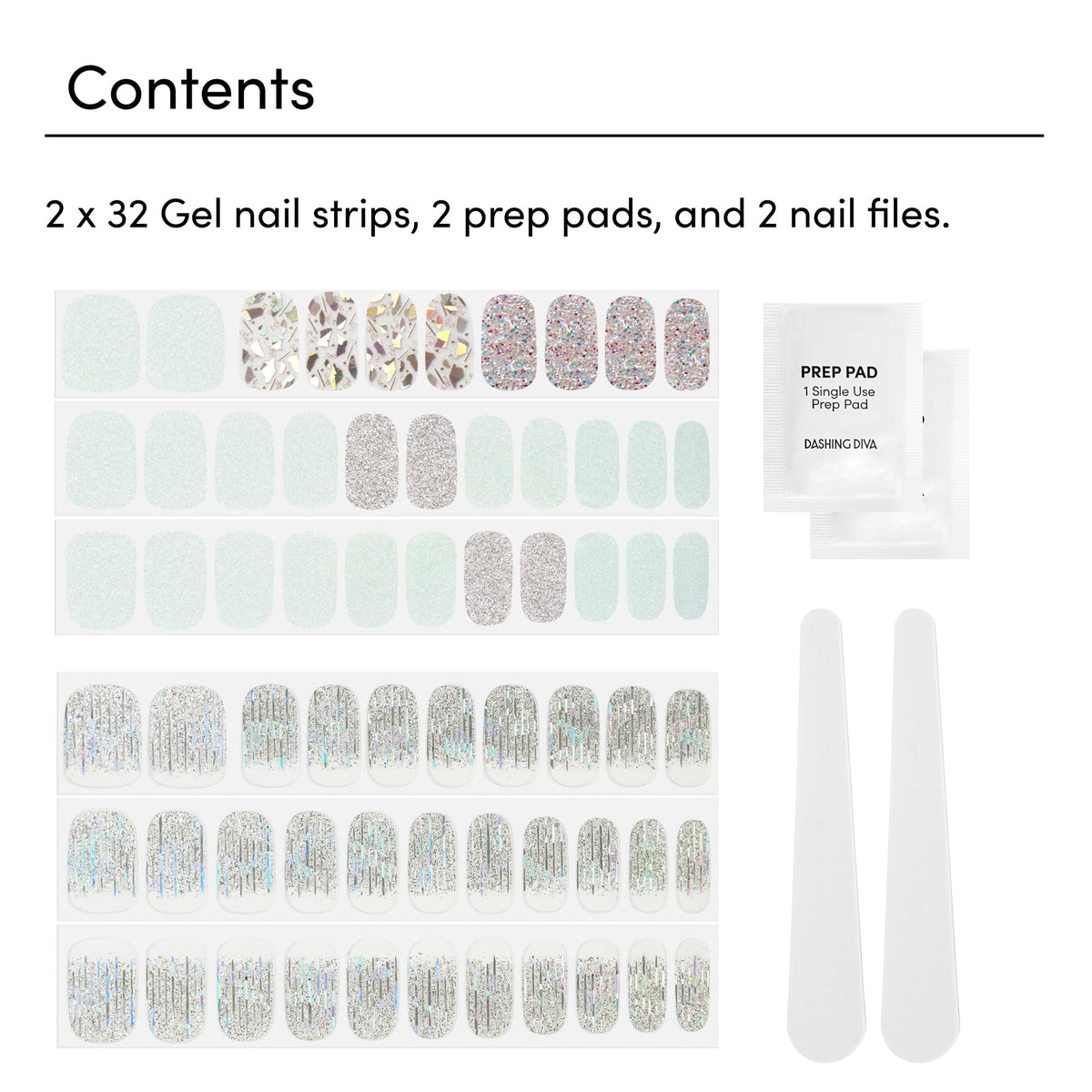 Dashing Diva gloss strips closeup on nails with smooth finish