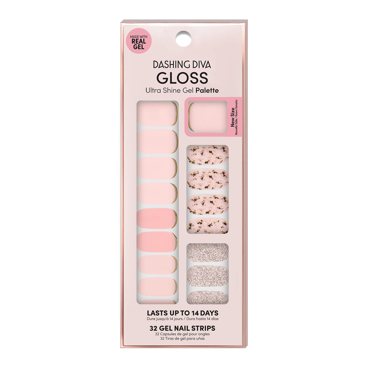 Dashing Diva Gloss Nail Strips Feeling Flush offer instant glossy color without UV light.