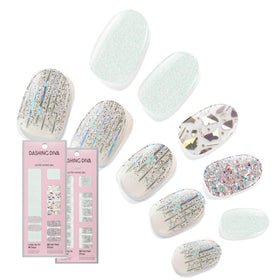Dashing Diva Meteor Shower gloss nail strips packaging showing sparkling finish
