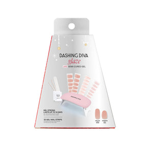 Dashing Diva Holiday Glaze Kit Holiday Romance strips close-up with glossy gel color