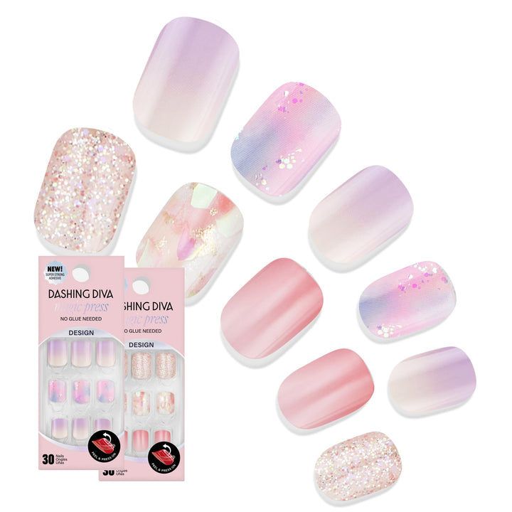 Dashing Diva Magic Press Dreaming Pastel Pink Passion kit packaging shows two sets.