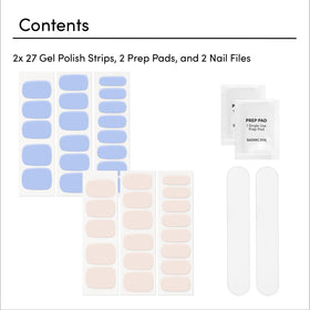 Dashing Diva prep pad and nail file included with strips