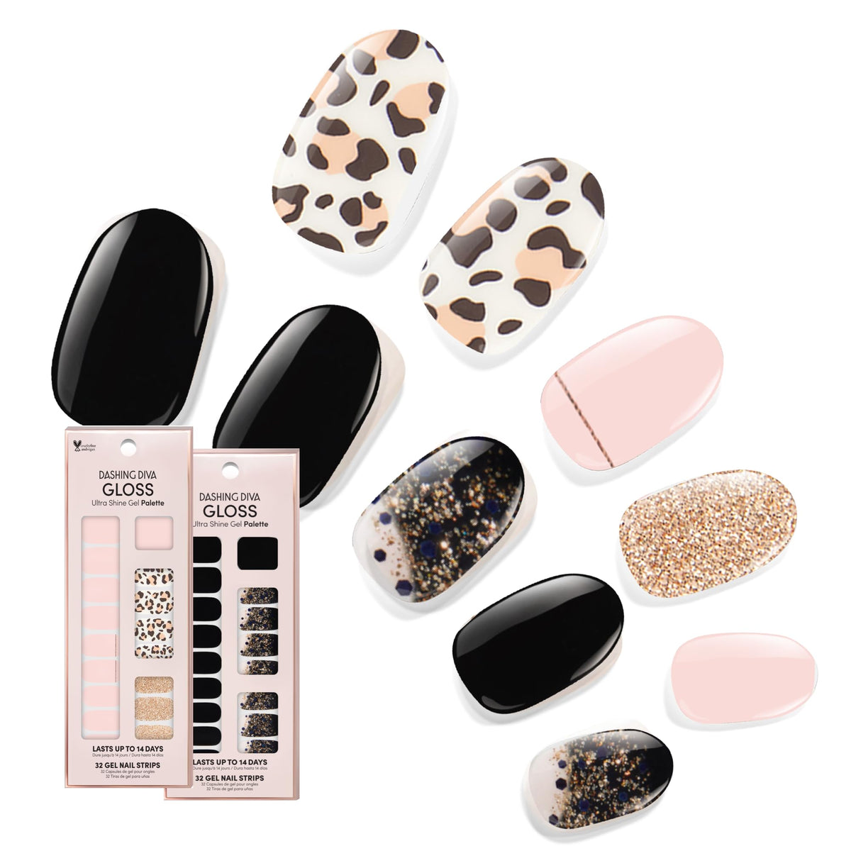 Dashing Diva Gloss Nail Strips Bundle packaging showing two sets for quick at-home manicures